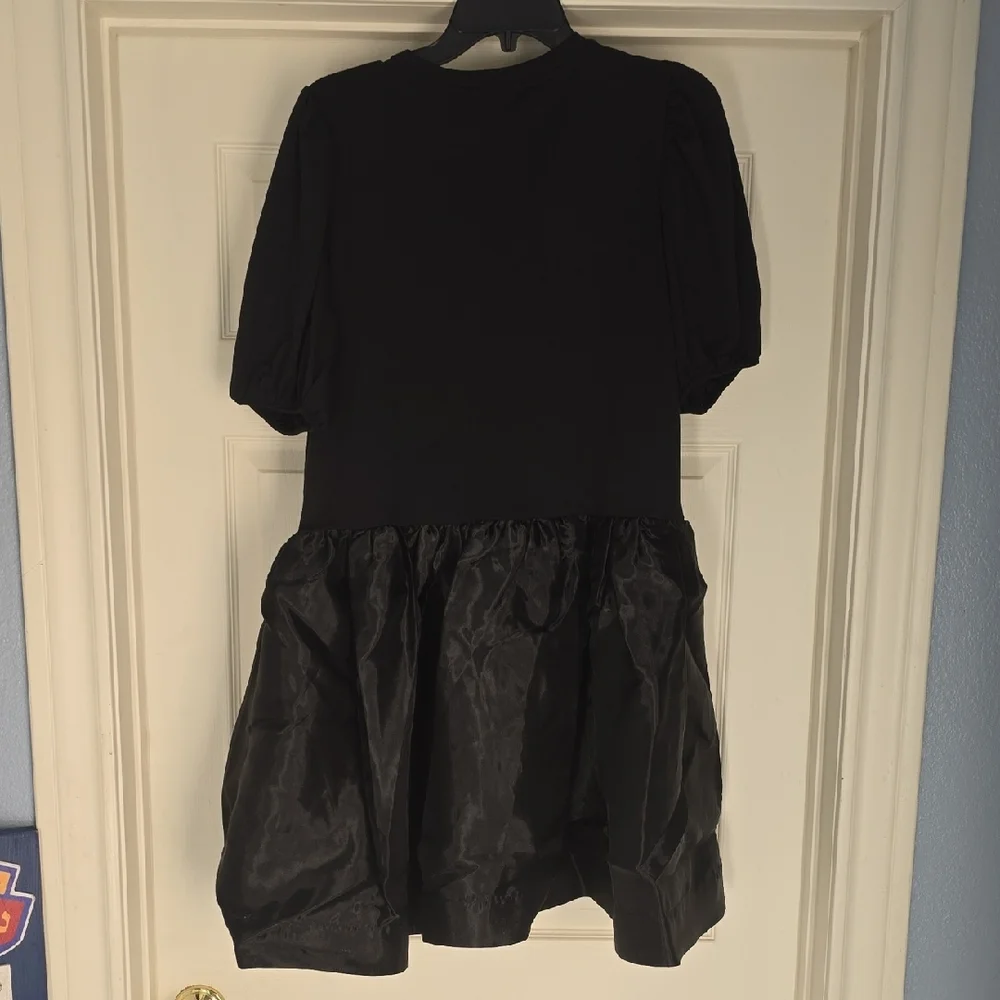 English Factory Black Dress with Puff Sleeves - Picture 4 of 4